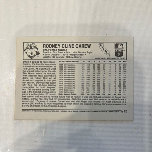 3D Super Stars Trading Card - Yellow and Red of rod Carew 3-D super star mint - Picture 4 of 4